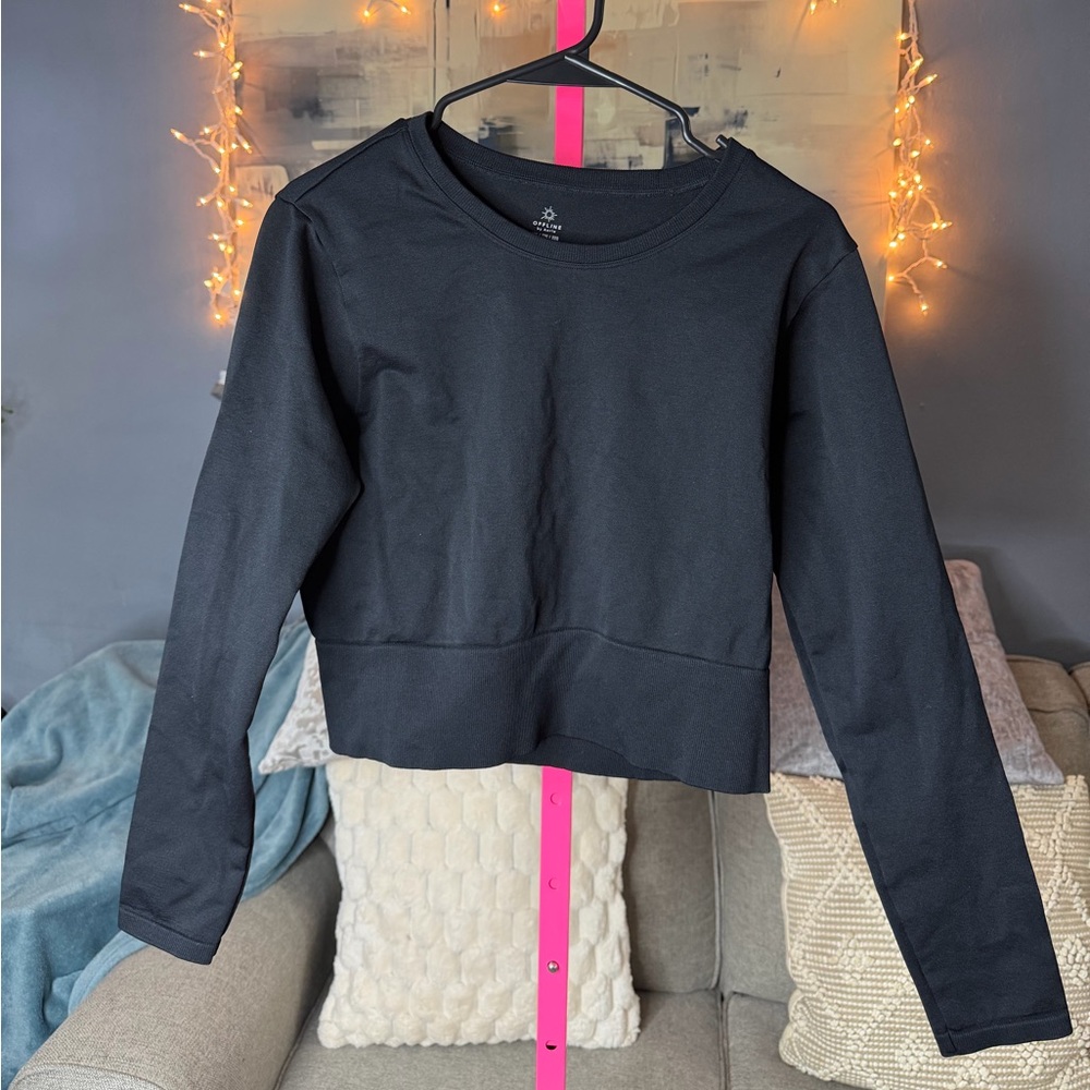 OFFLINE by Aerie Black Cropped Long Sleeve Athletic Top XXL